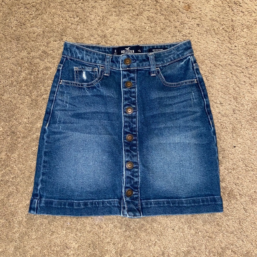 High-rise skirt vintage stretch Hollister blue